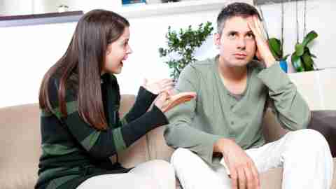 Couple fighting about if ADHD is real.