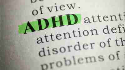 ADHD highlighted in dictionary